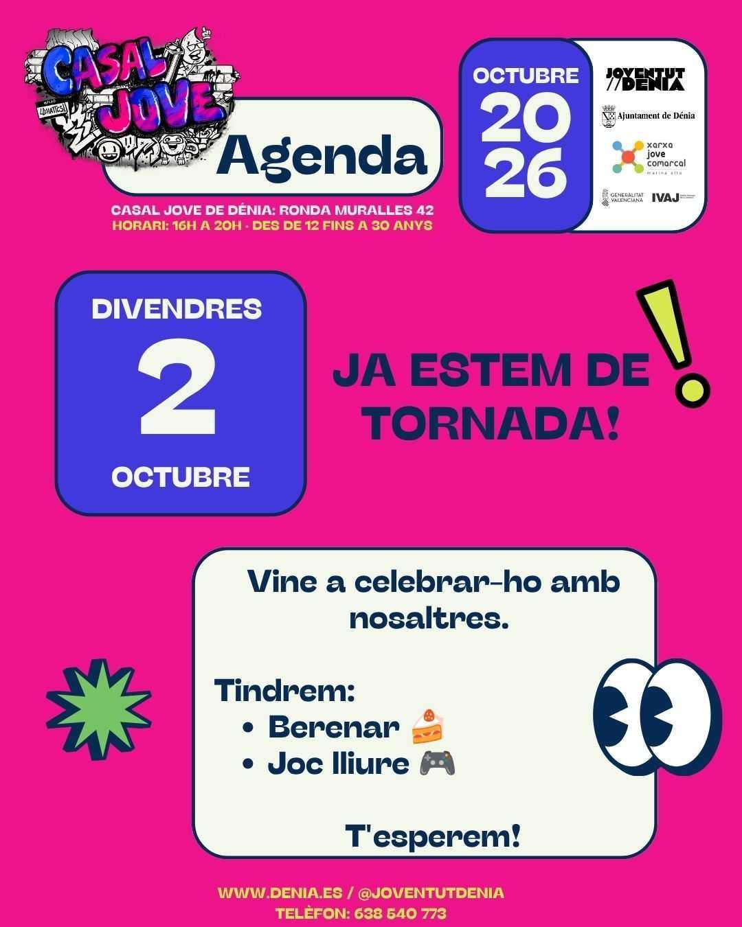 El Casal Jove de Dénia amplía su programación con actividades entre semana El Casal Jove de Dénia amplía su programación con actividades entre semana
