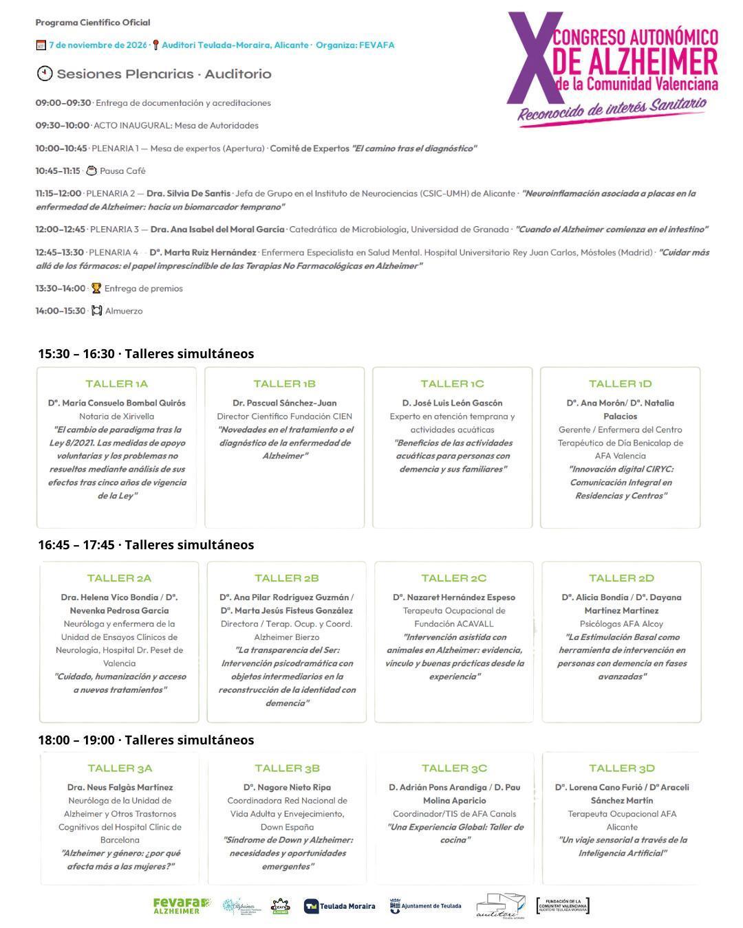 Teulada Moraira reunirá a expertos en Alzheimer en un congreso autonómico el 7 de noviembre Teulada Moraira reunirá a expertos en Alzheimer en un congreso autonómico el 7 de noviembre