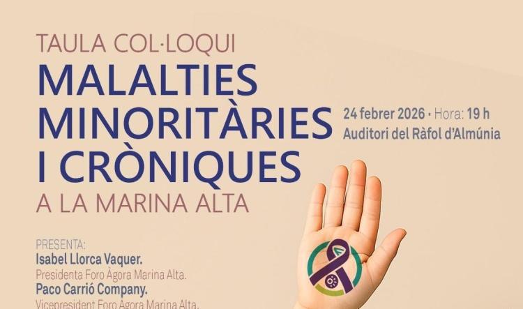 El Auditori del Ràfol d’Almúnia acoge una mesa redonda sobre enfermedades minoritarias 