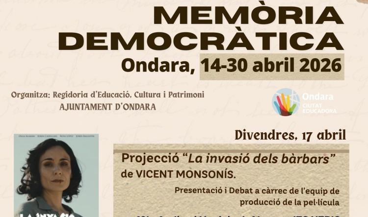 Ondara fa memòria per construir futur amb un cicle participatiu i educatiu sobre democràcia