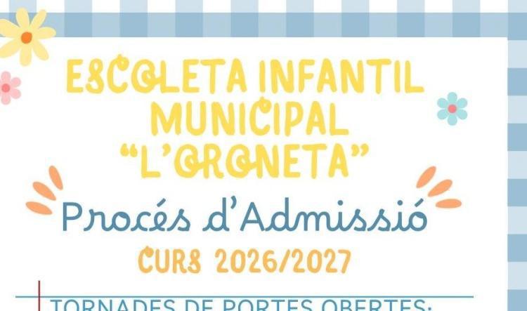 La escoleta municipal L’Oroneta de Xàbia abre la admisión para el curso 2026/27