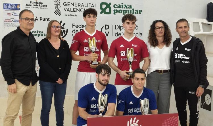 Ondara celebra dos títols autonòmics de pilota valenciana en raspall masculí