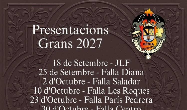 Dénia ya tiene calendario para las presentaciones falleras de 2027