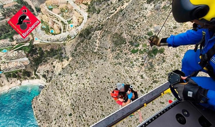Rescatado un escalador tras sufrir una caída en la Sierra de Toix en Calp