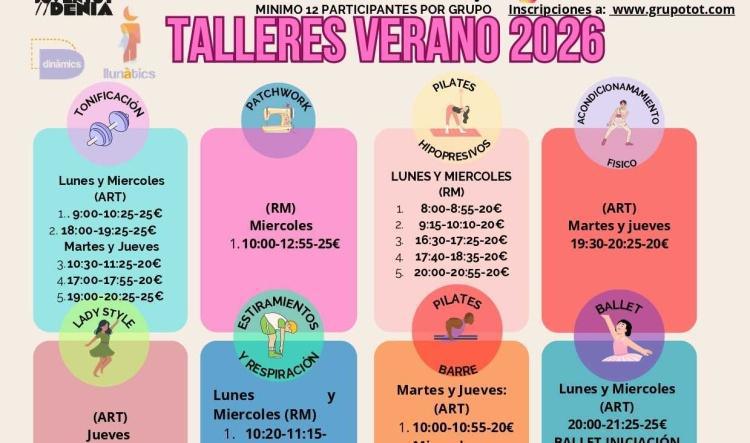 Juventud Dénia lanza los Talleres de Verano con actividades deportivas, artísticas y de bienestar