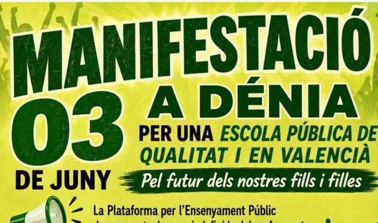 La comunidad educativa de Dénia volverá a movilizarse mañana miércoles para reclamar mejoras en la enseñanza pública