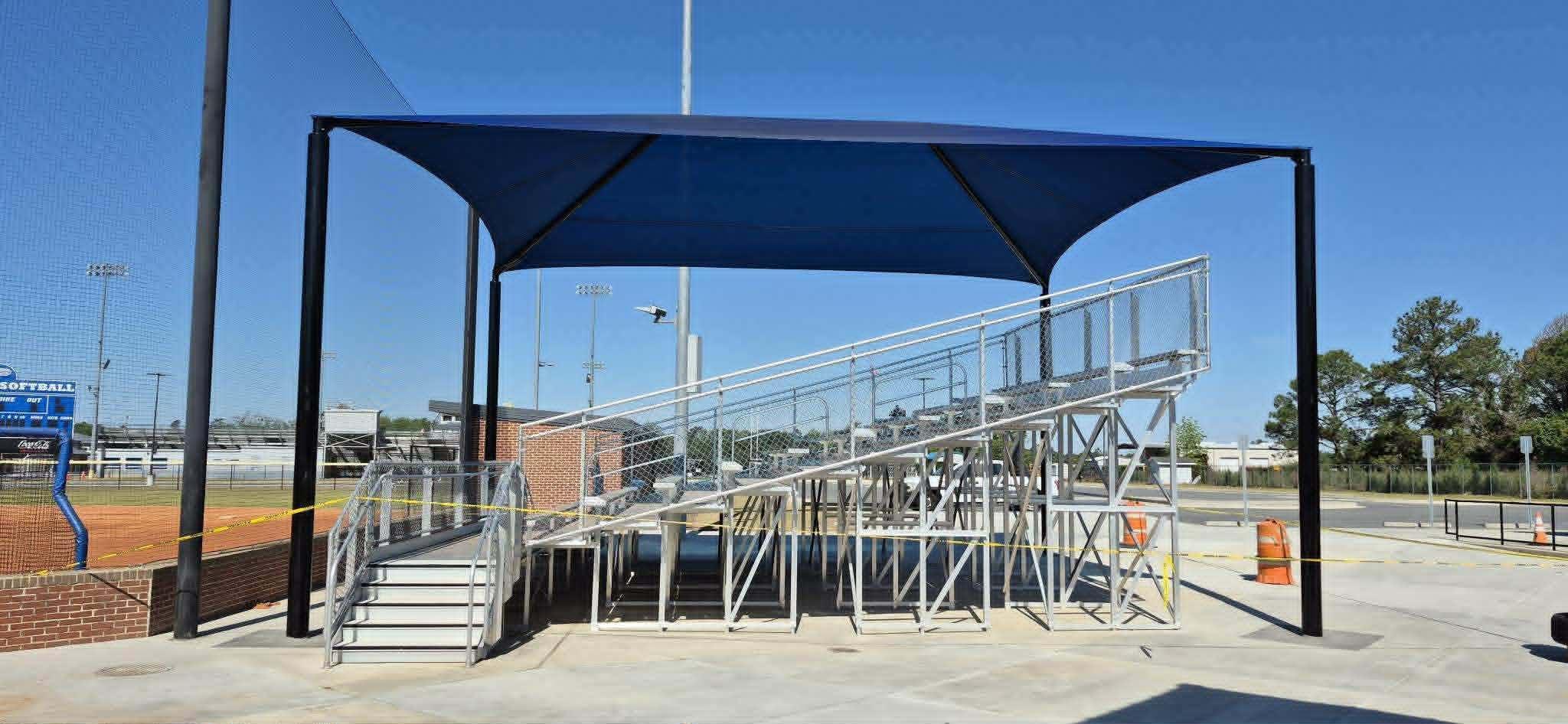 Softball facility shade installation complete