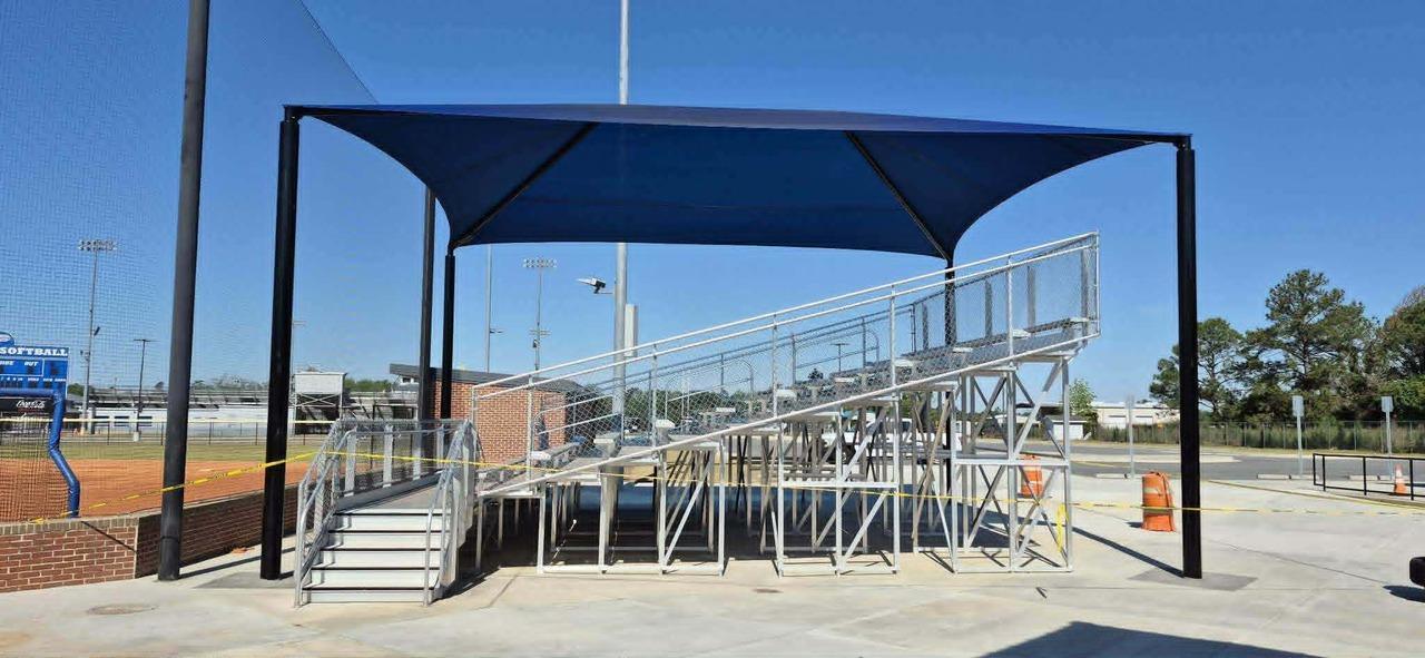Softball facility shade installation complete