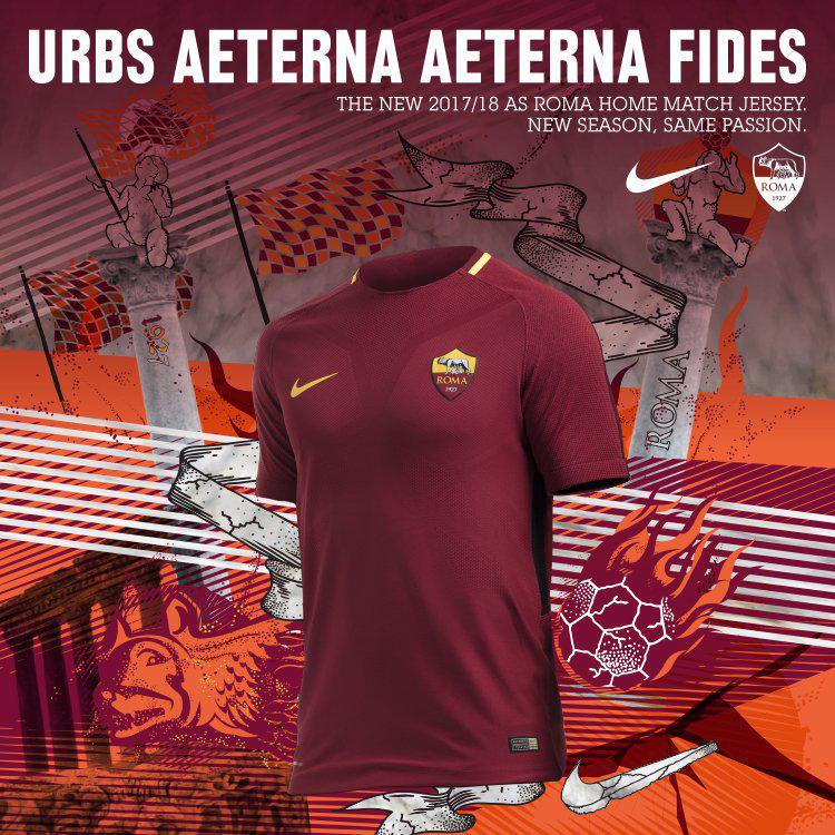 Maillot domicile de l'AS Rome saison 2017-2018