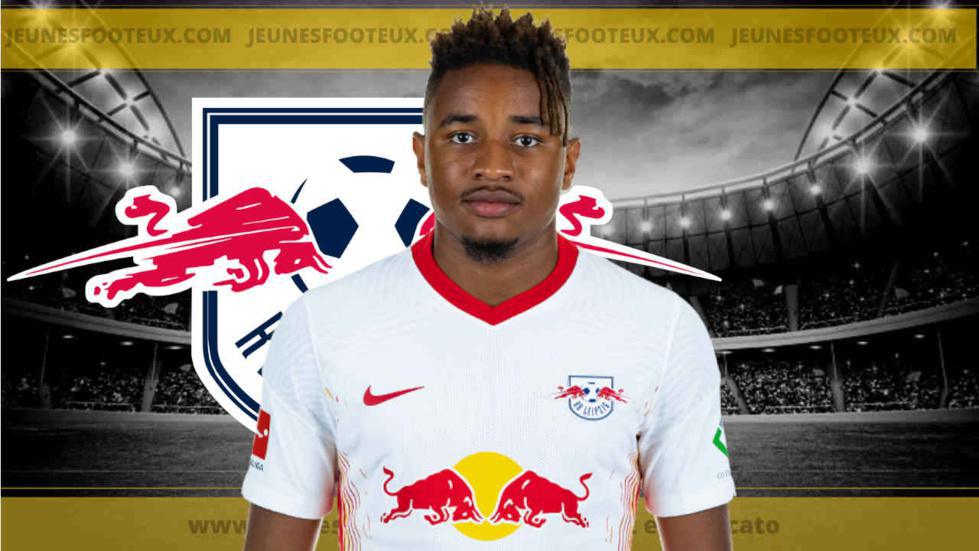 Christopher Nkunku (RB Leipzig) blessé au genou.