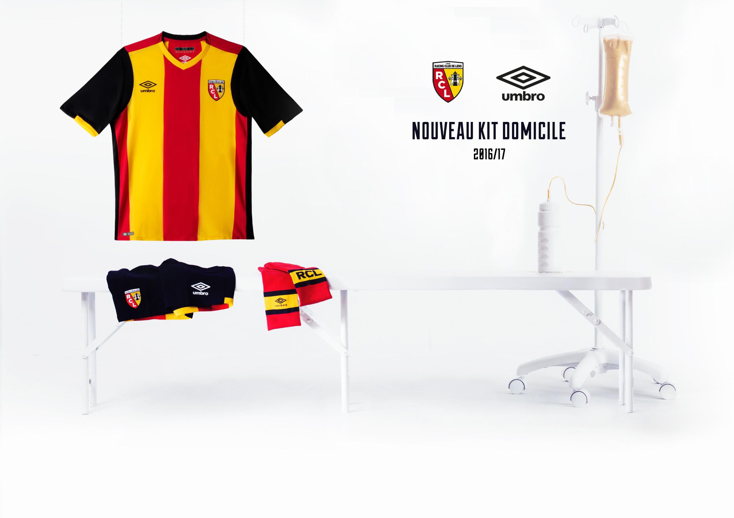 Umbro présente le nouveau maillot RC Lens Home 2016/2017