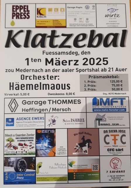 Klatzebal zu Medernach mat Orchester Haemelmaous