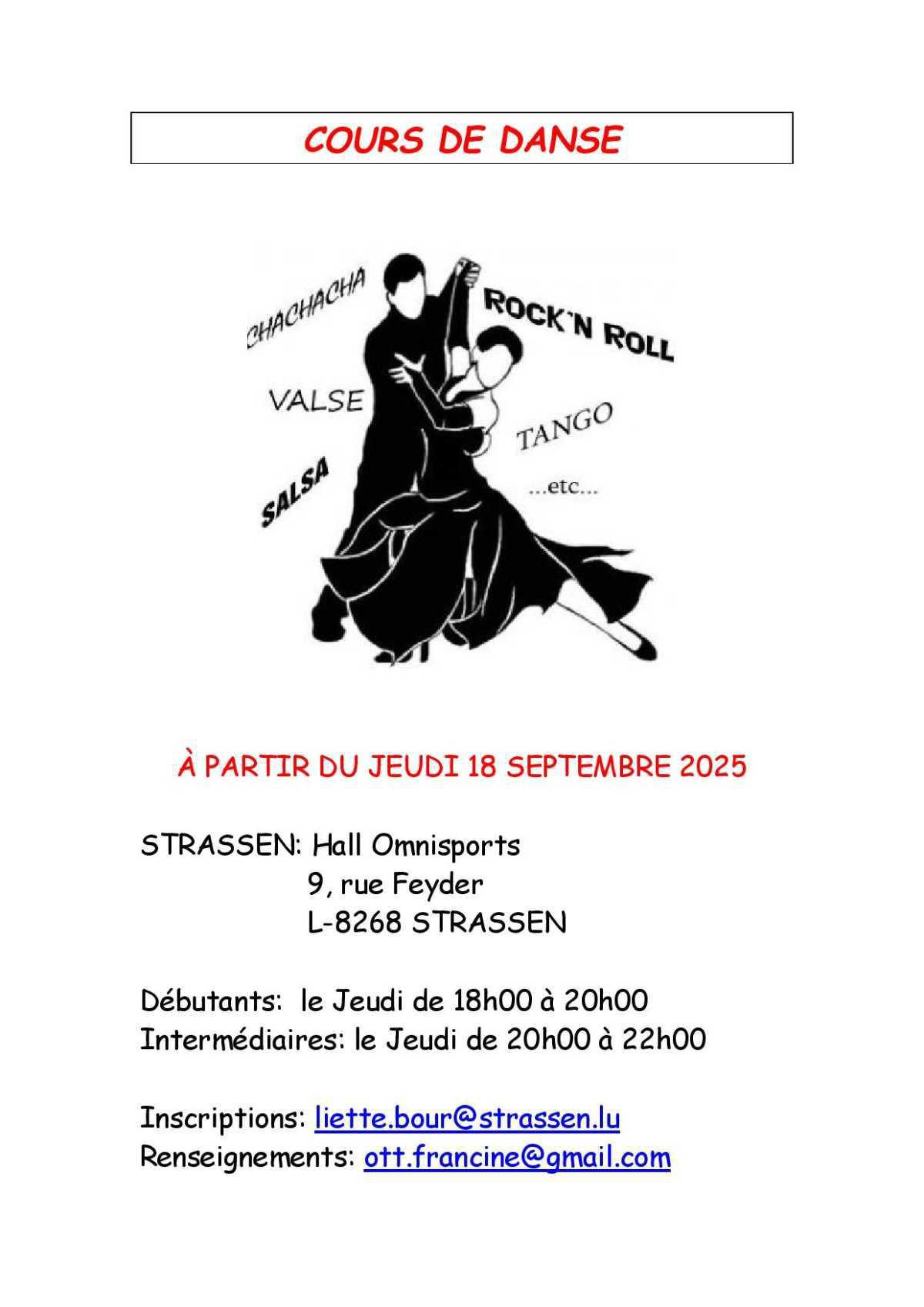 Danzcoursen zu Strassen Danzcoursen zu Strassen