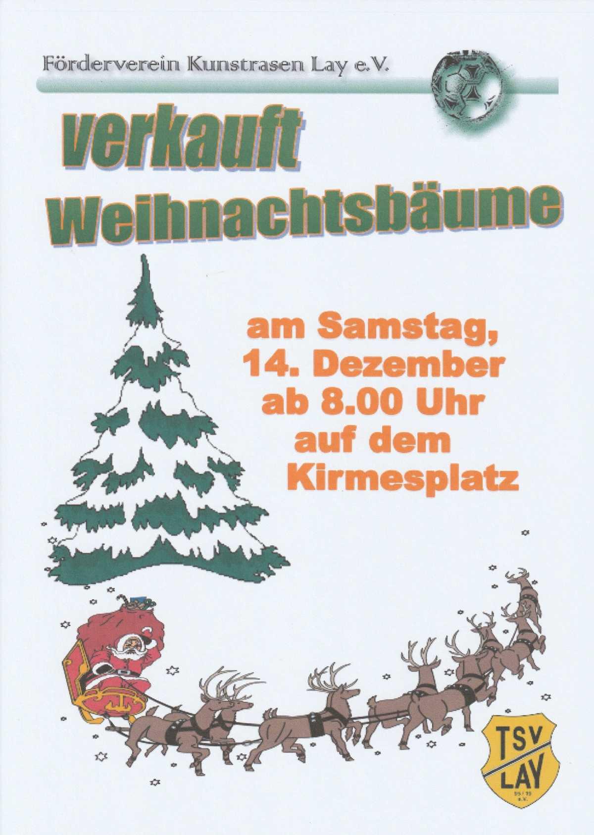 Förderverein Layer Kunstrasen Weihnachtsbaumverkauf