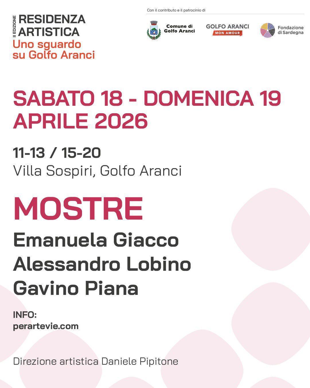 Apertura mostre e studio (ore 11.00 - 13.00 / 15.00 - 20.00)