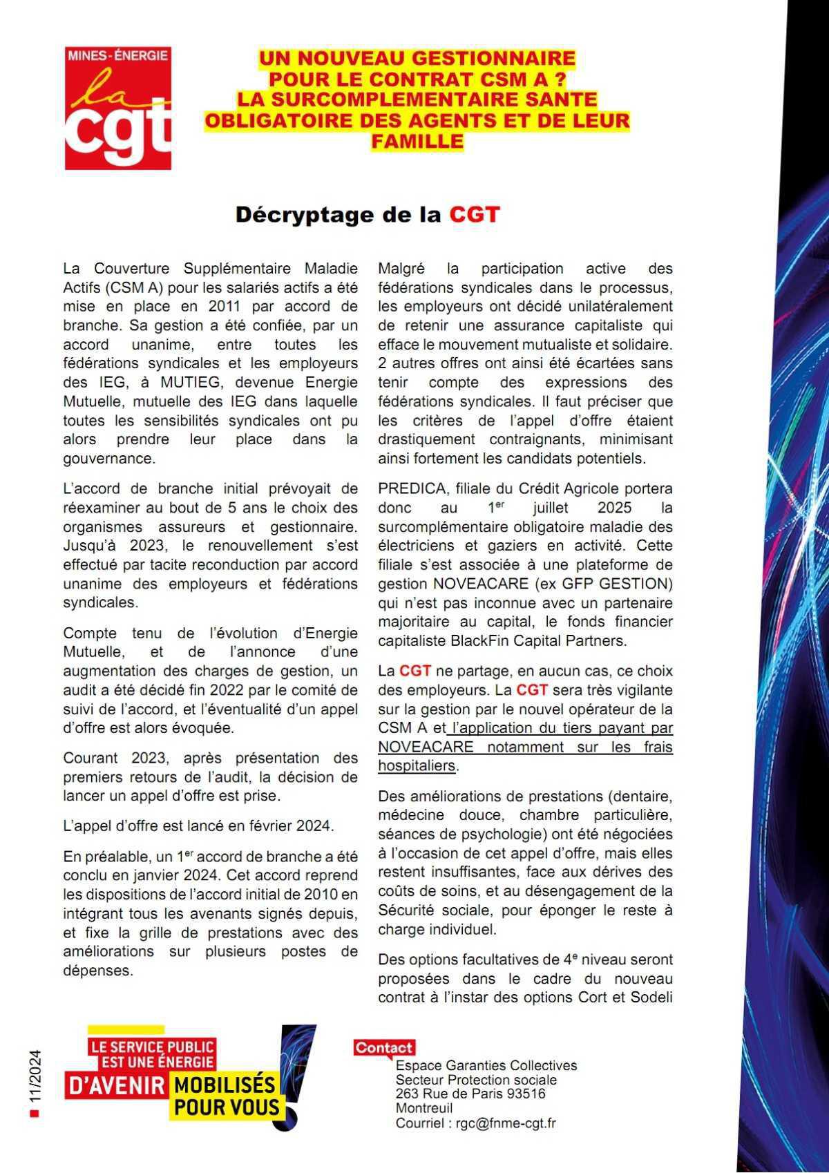 Complémentaire Obligatoire, changement d'assureur
