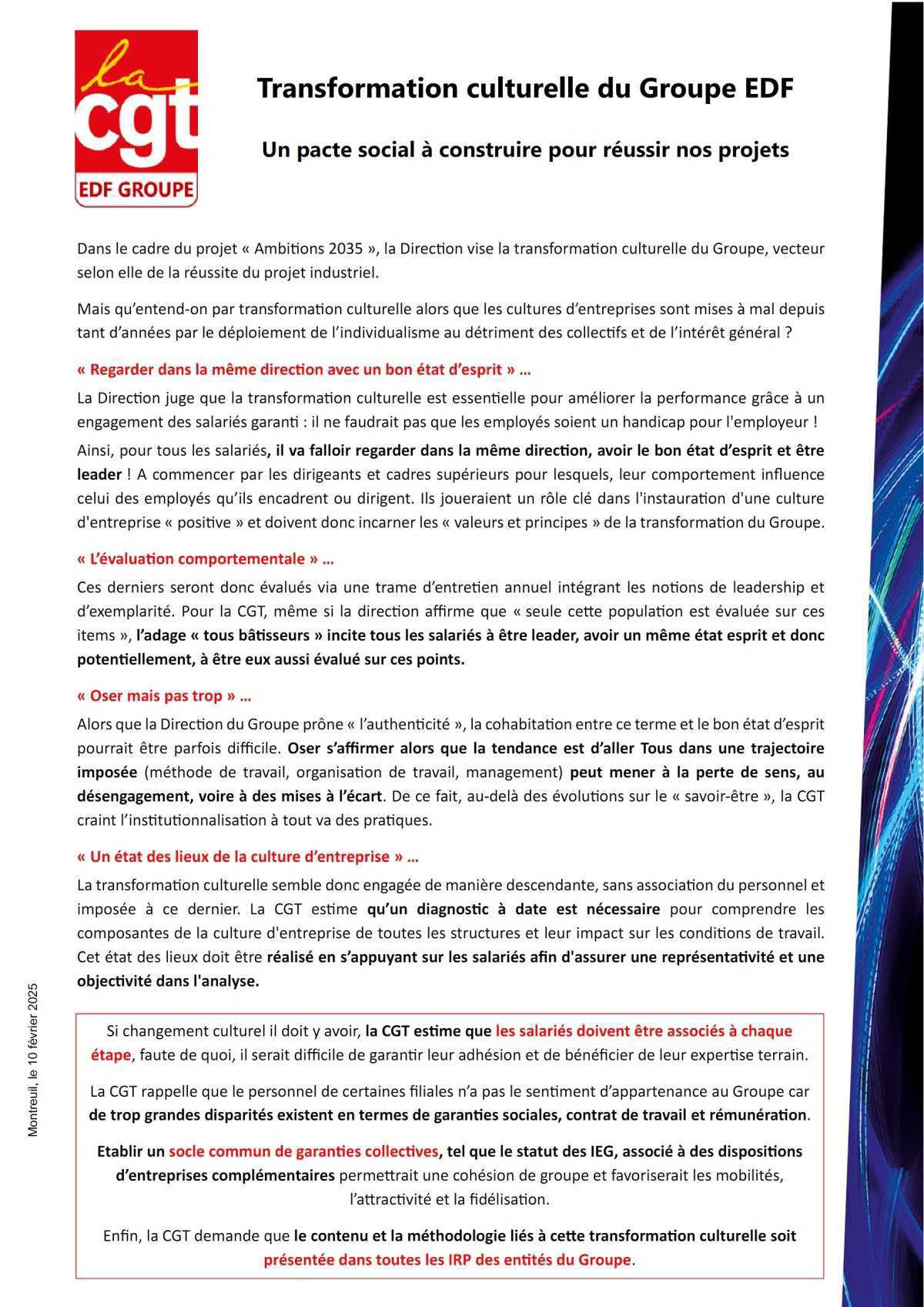 Transformation Culturelle du Groupe avec Evaluation