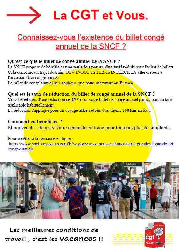 le billet SNCF congé annuel