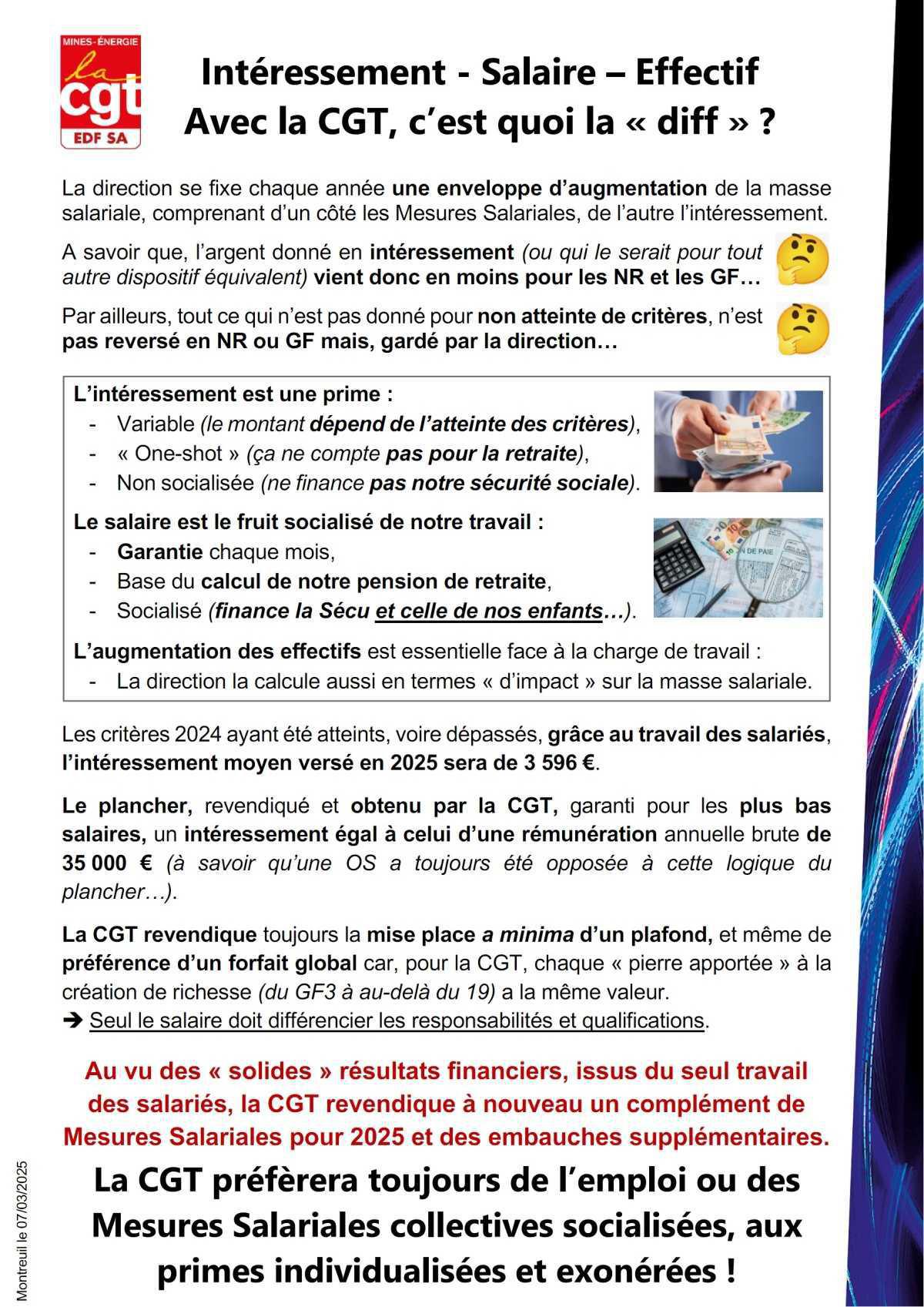  Salaire ou Prime, la CGT a fait son choix depuis longtemps!... La Direction aussi...