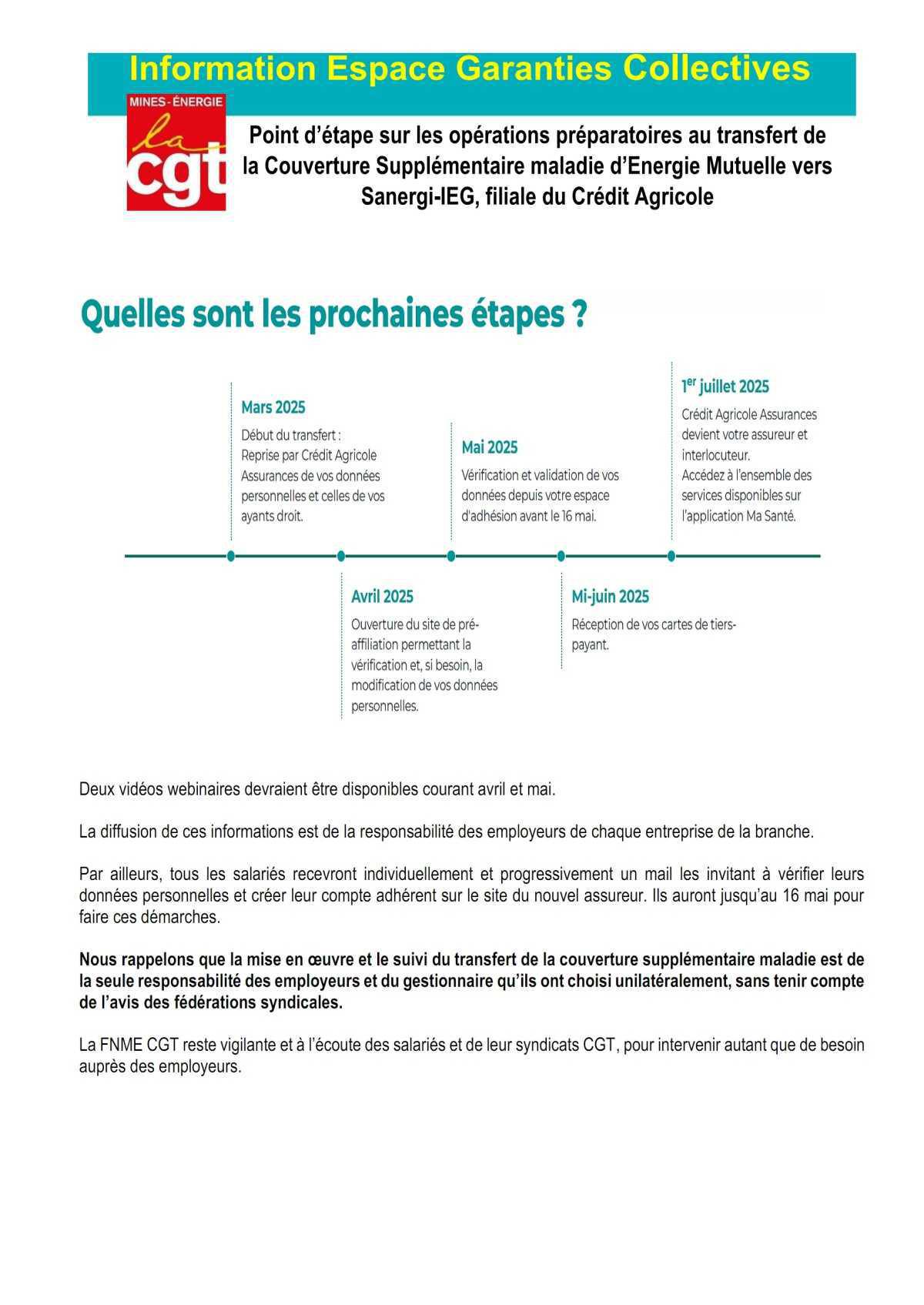 Transfert de Energie Mutuelle à Celle du crédit agricole