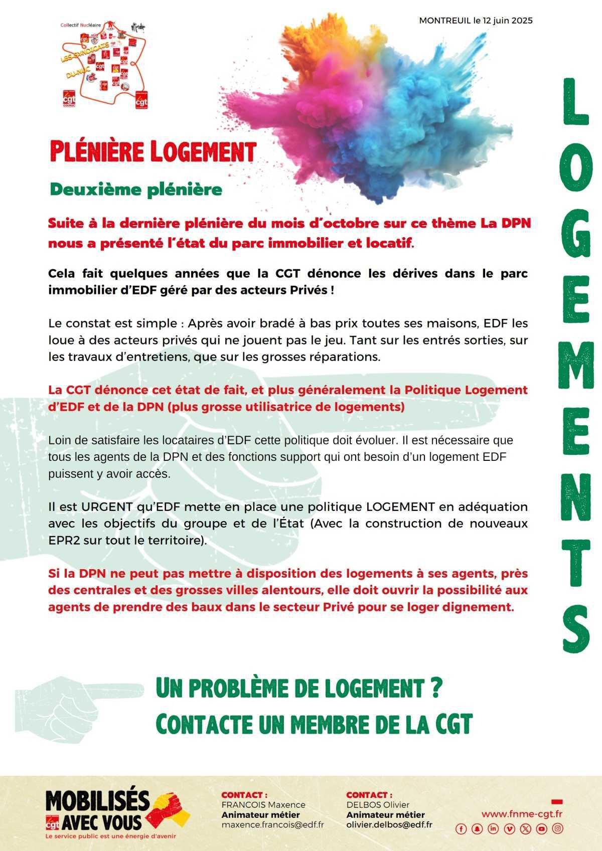 Plénière DPN sur le Logement