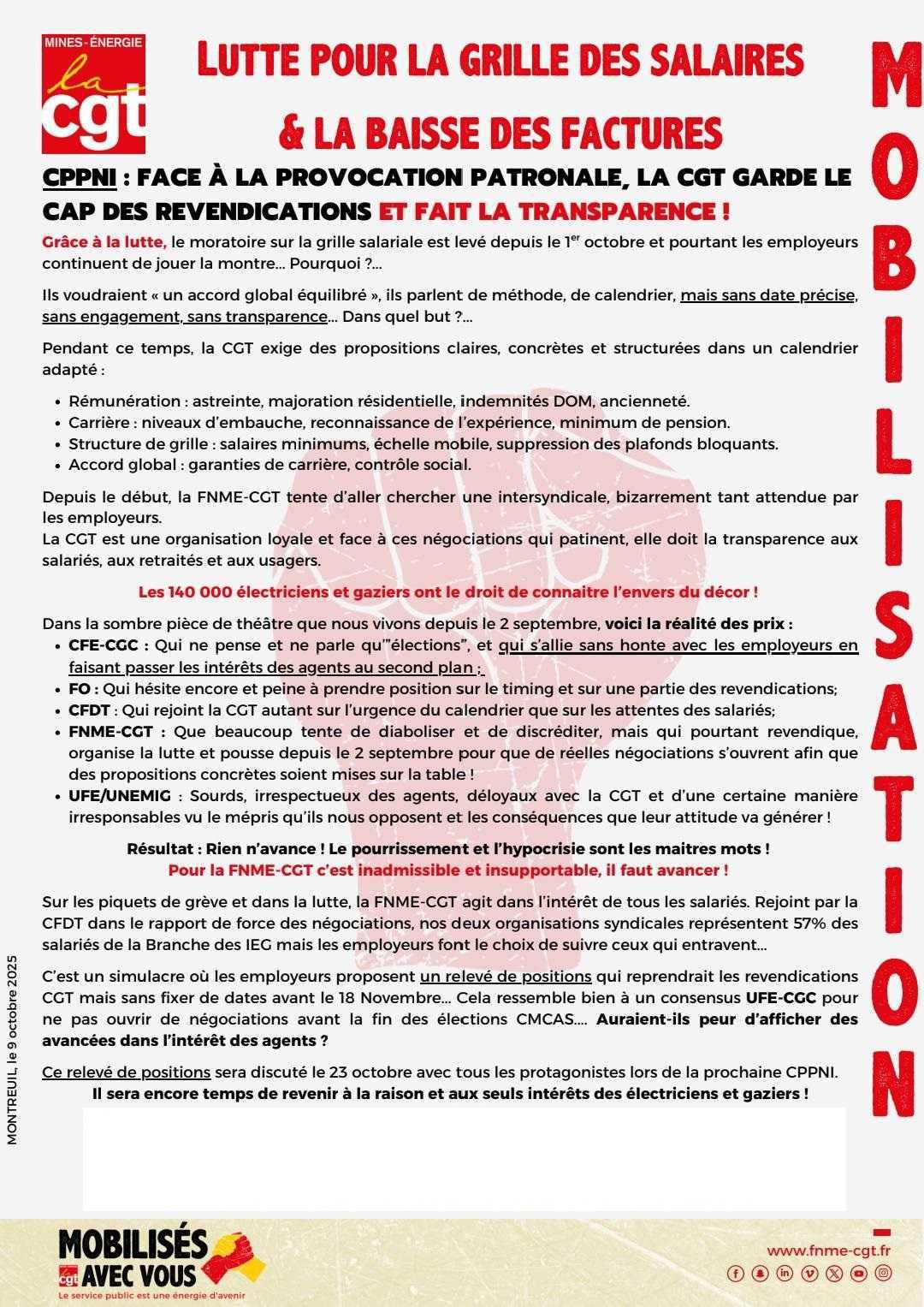Les employeurs et leur filiale Syndicale pourrissent la situation !