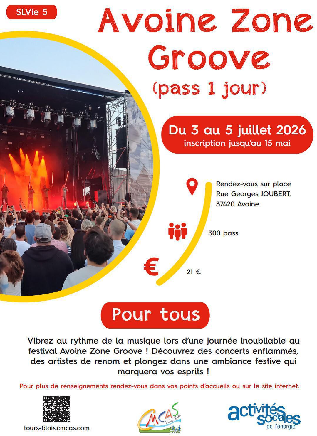 Avoine Zone Groove (pass 1 jour) - Activité SLVie5