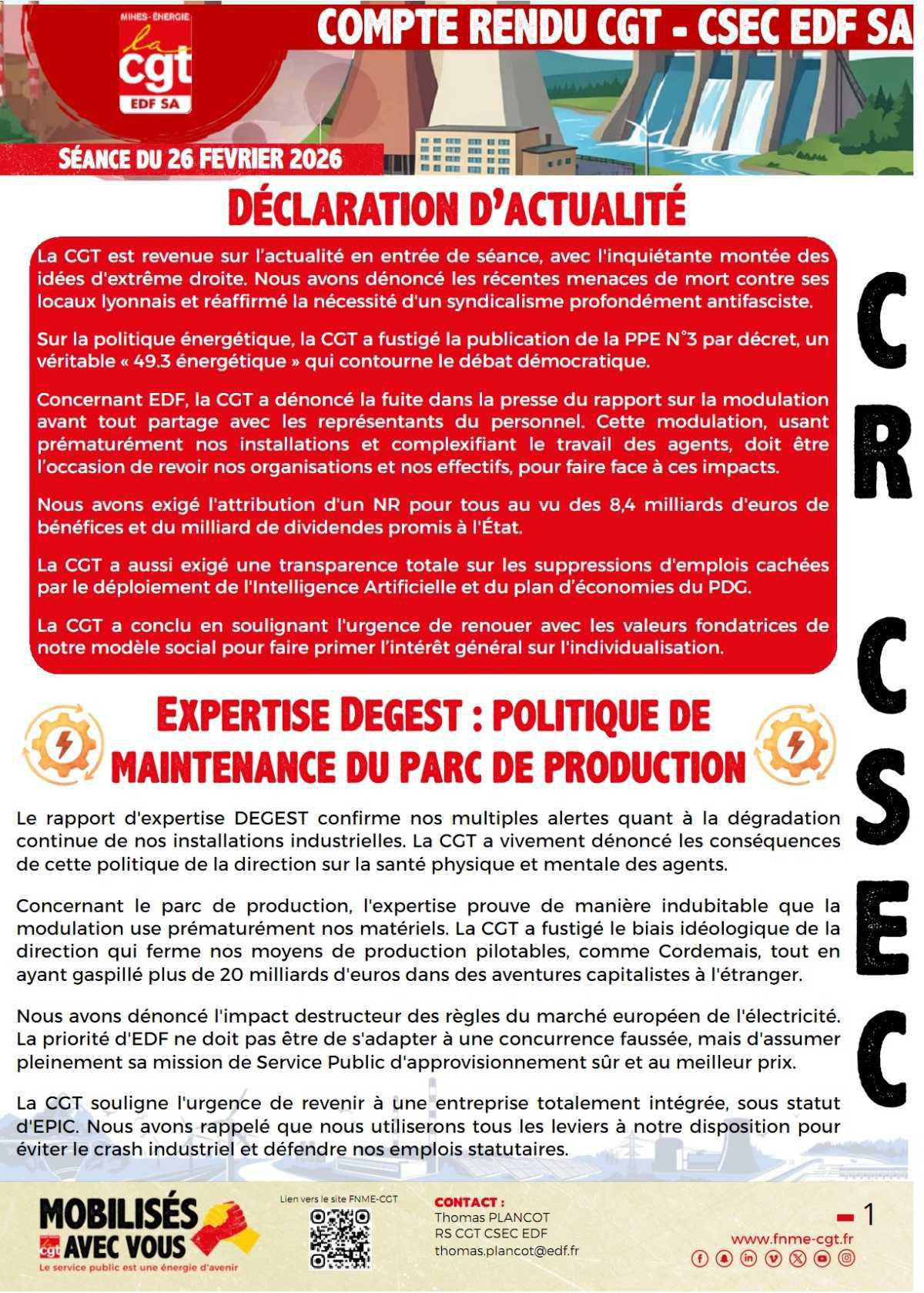 CR CGT du CSEC du 26/02