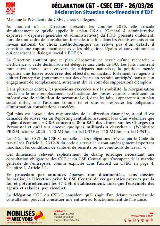 CSEC - 26/03/2026 - Déclaration 80 ans et situation éco-financière d'EDF