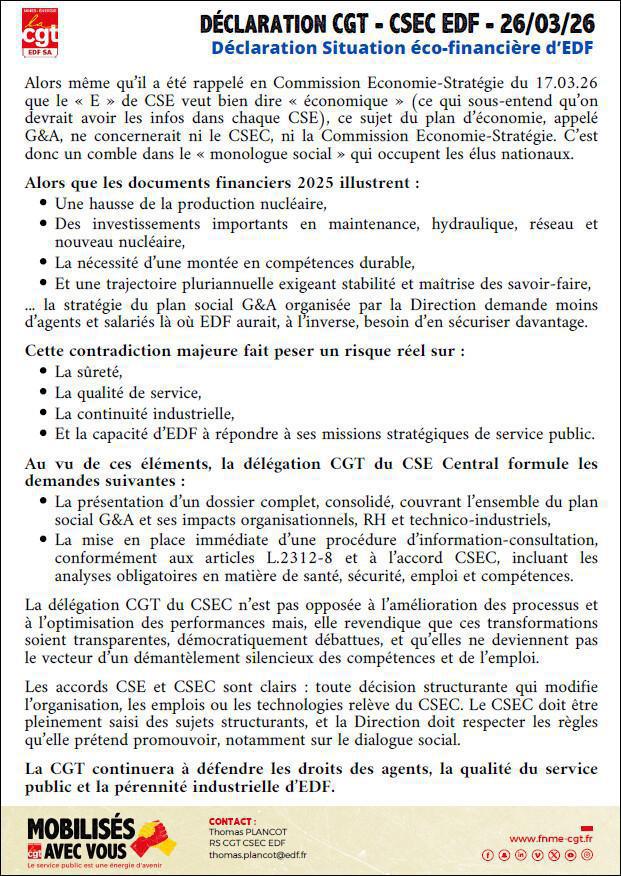 CSEC - 26/03/2026 - Déclaration 80 ans et situation éco-financière d'EDF