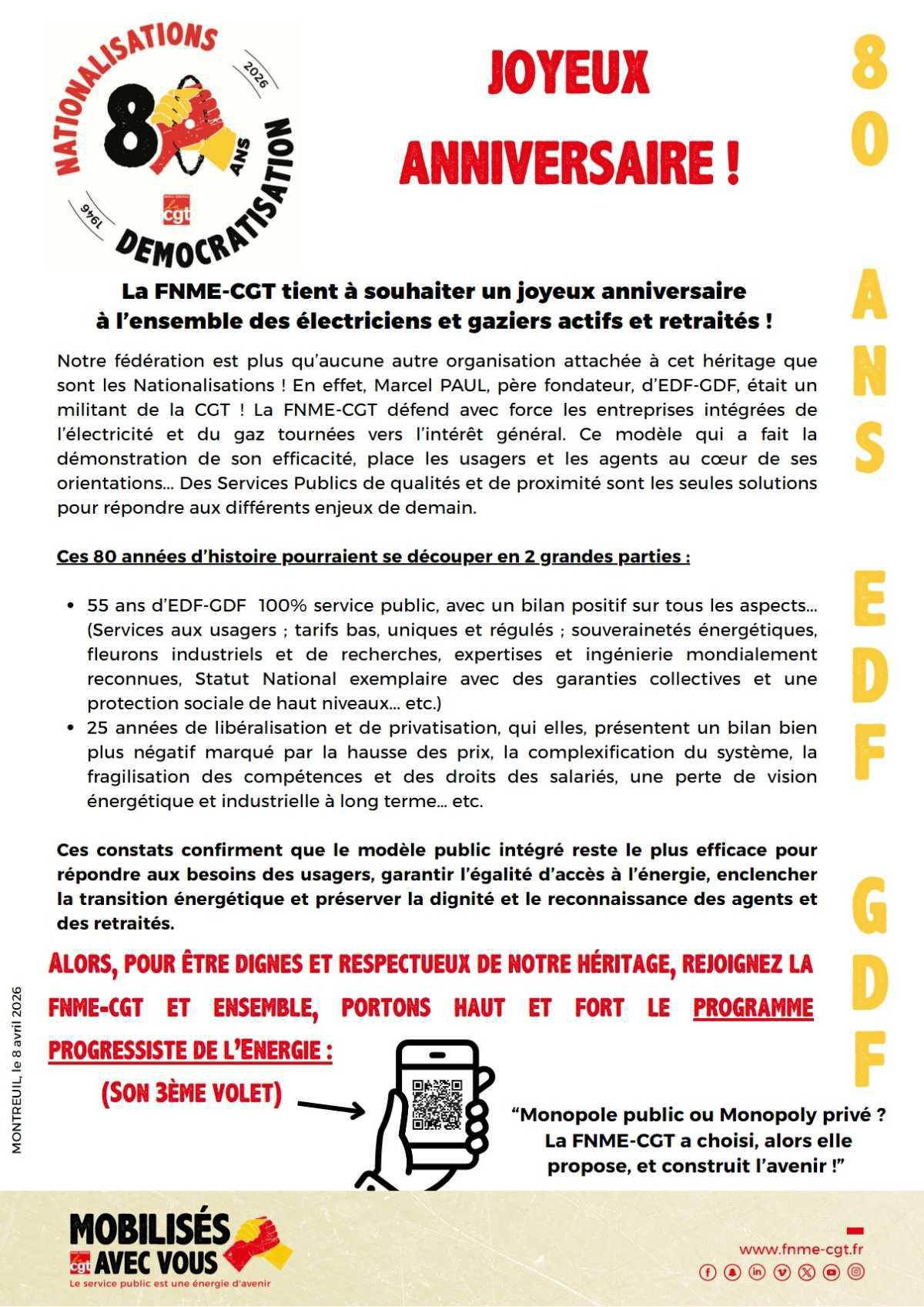  Bilan des 80 ans et proposition d'Avenir de la CGT