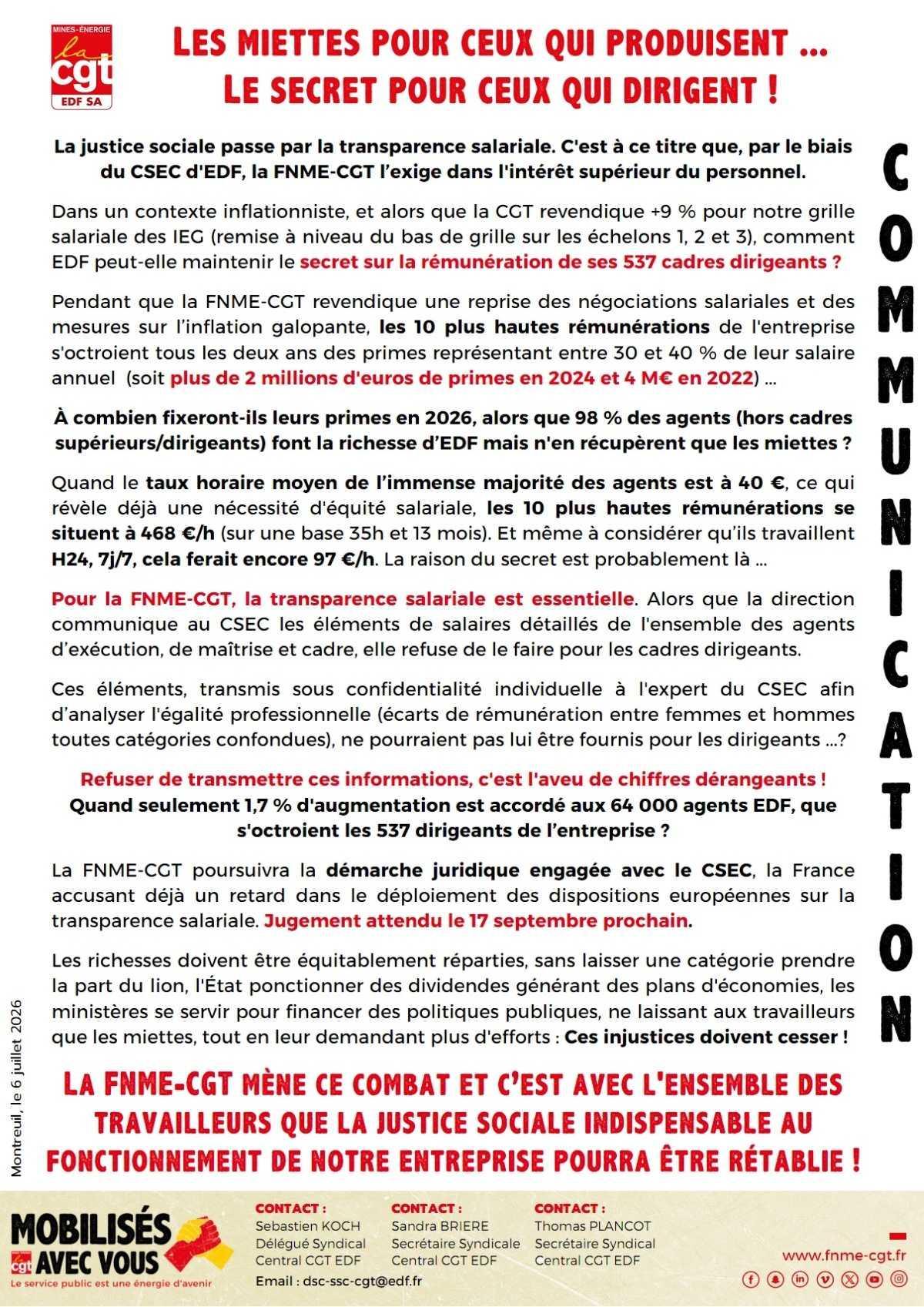 la transparence c'est pour les grouillots !