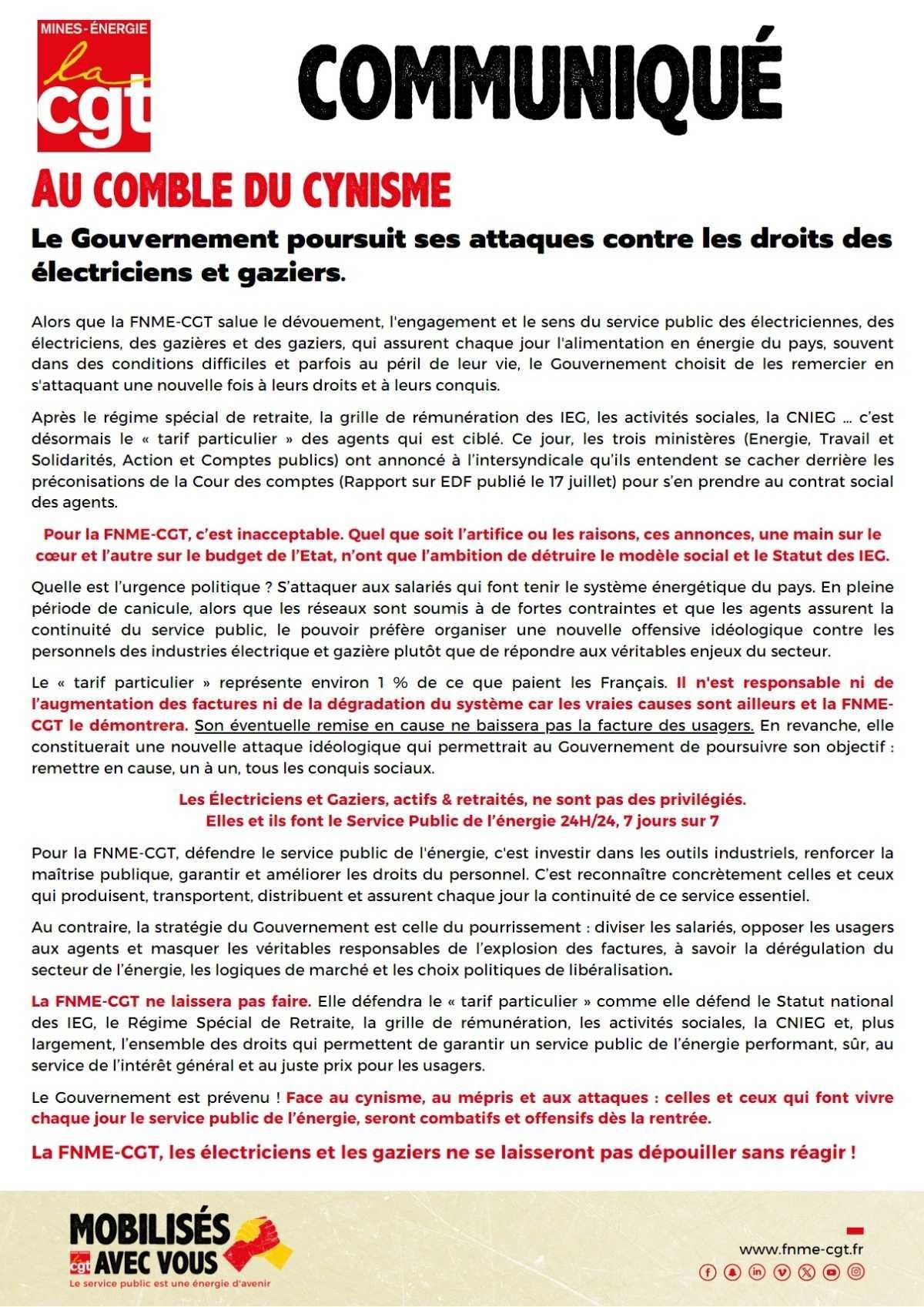 Tarif agent en danger ?