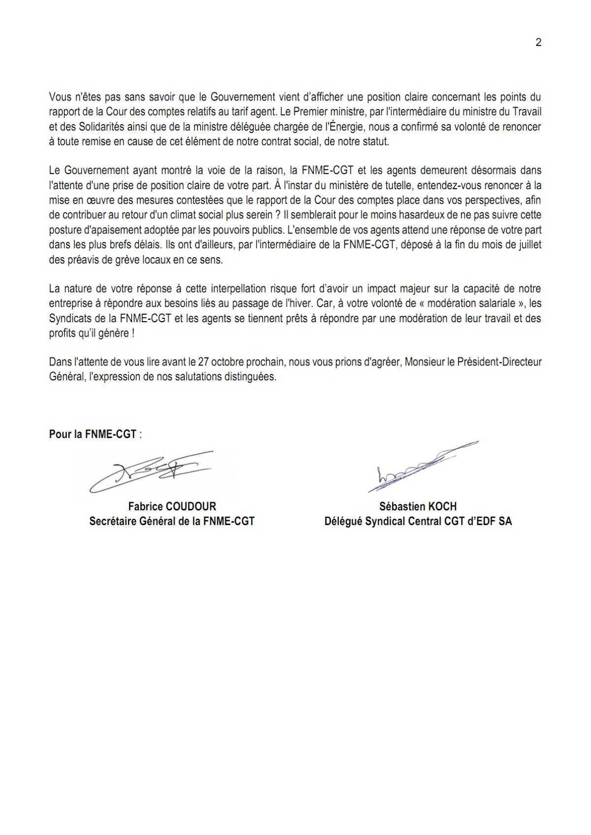 Lettre Ouverte CGT à FONTANA.