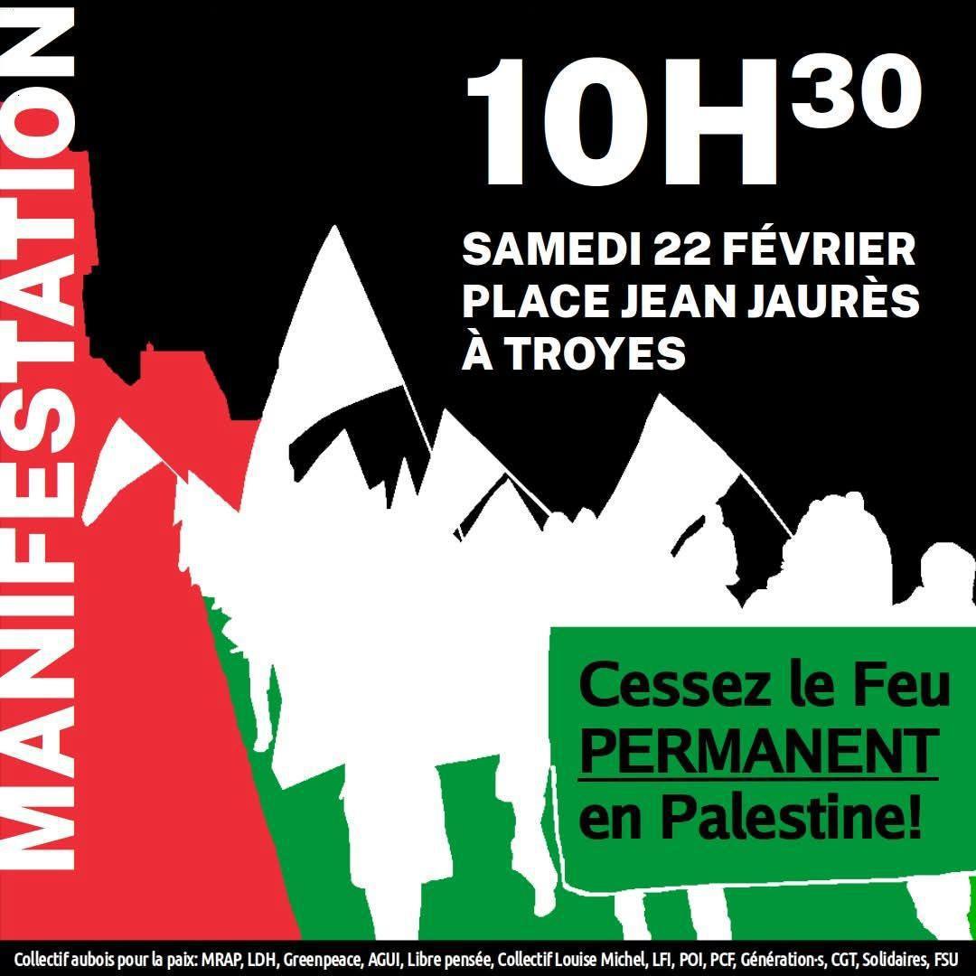Manifestation pour la paix en Palestine.