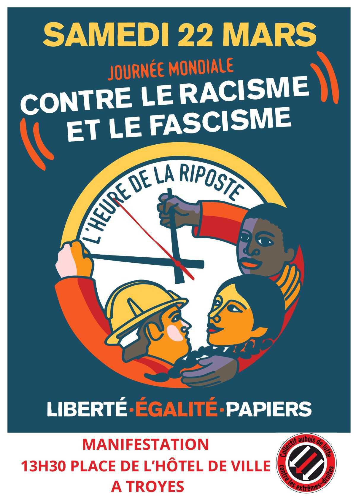 Manifestation pour l’élimination de la discrimination raciale le 22 mars à 13h30 à Troyes