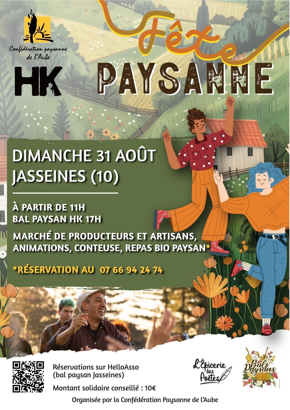 FÊTE PAYSANNE le 31 Août 2025 à JASSEINES (Est d'Arcis sur Aube).