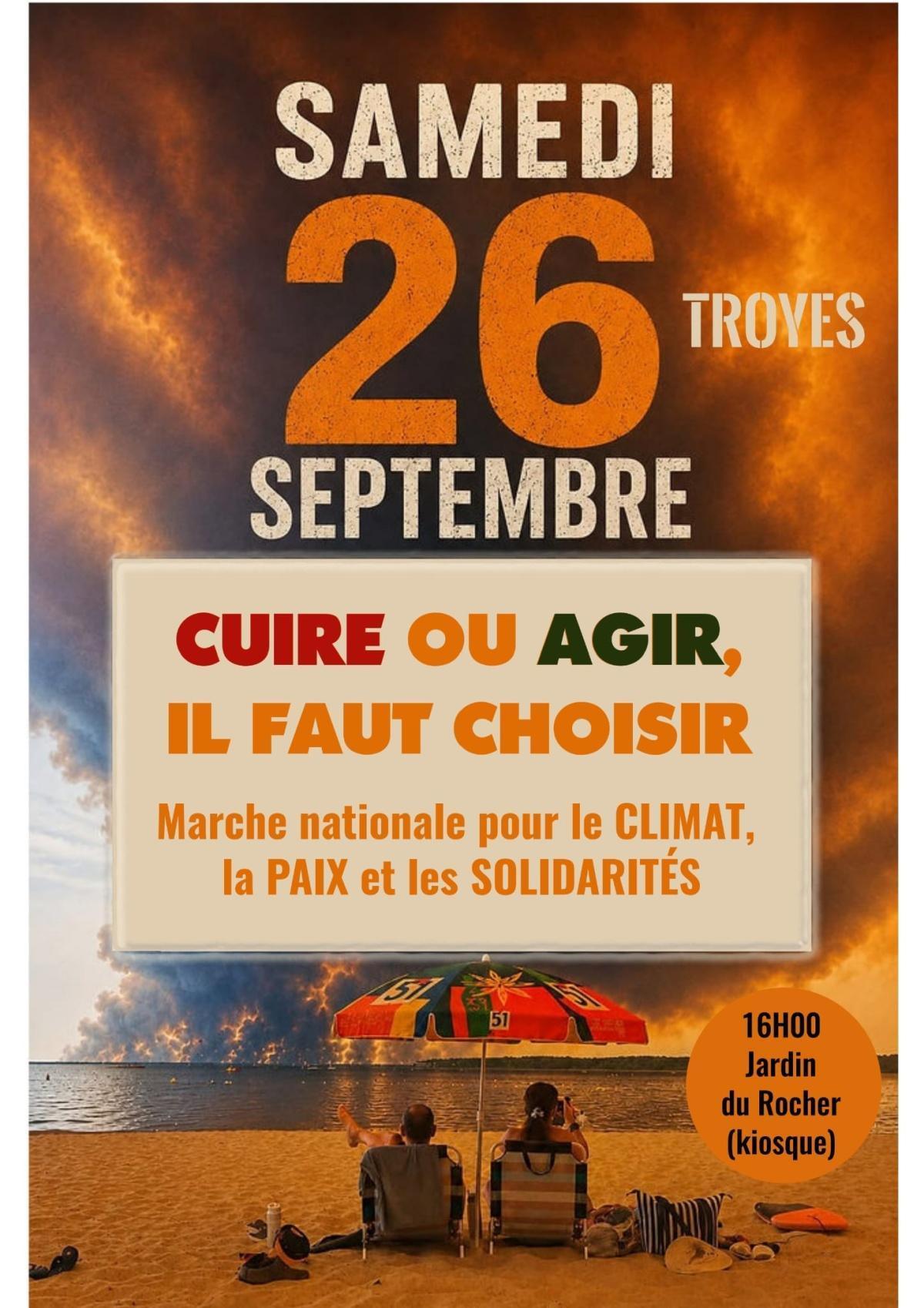 26 septembre : MARCHE POUR LE CLIMAT, LA PAIX, LES SOLIDARITES