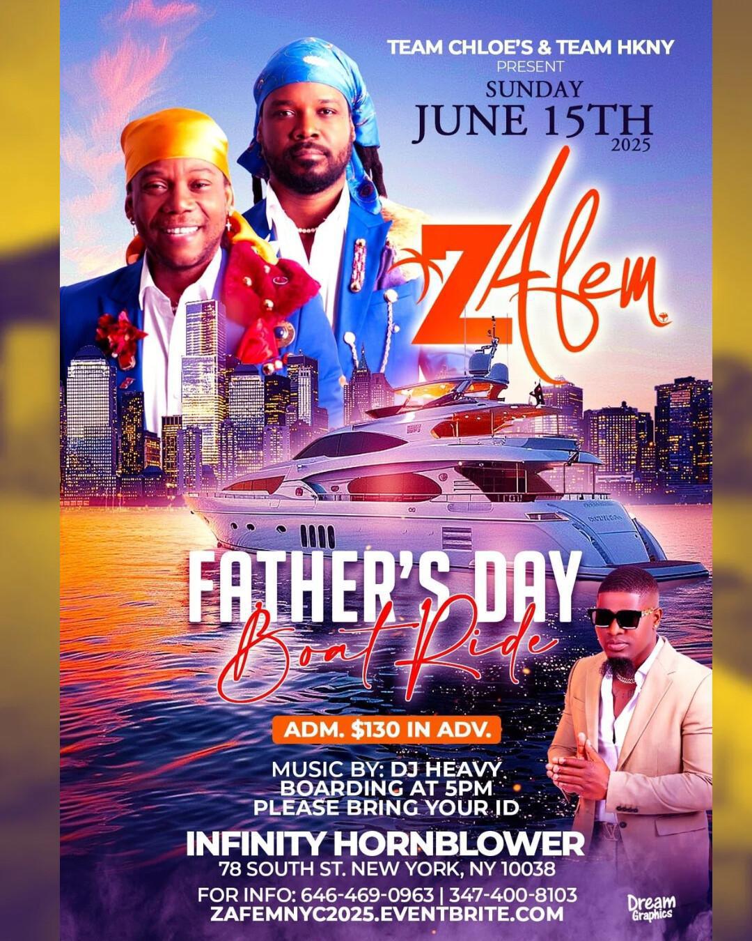 ZAFEM BOAT RIDE NYC ( FATHER’S DAY)