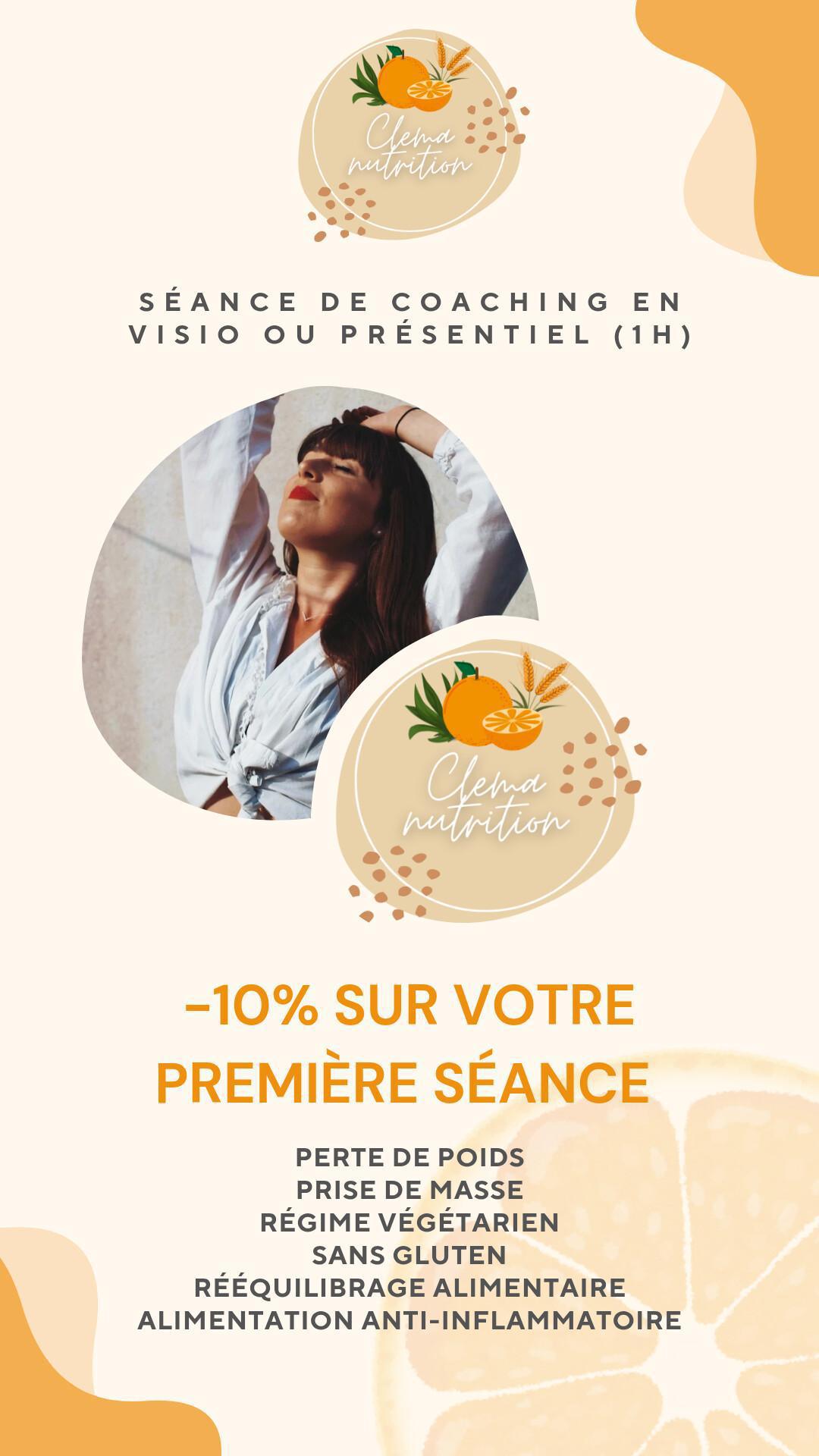 -10% sur votre première séance de coaching avec Clema Nutrition