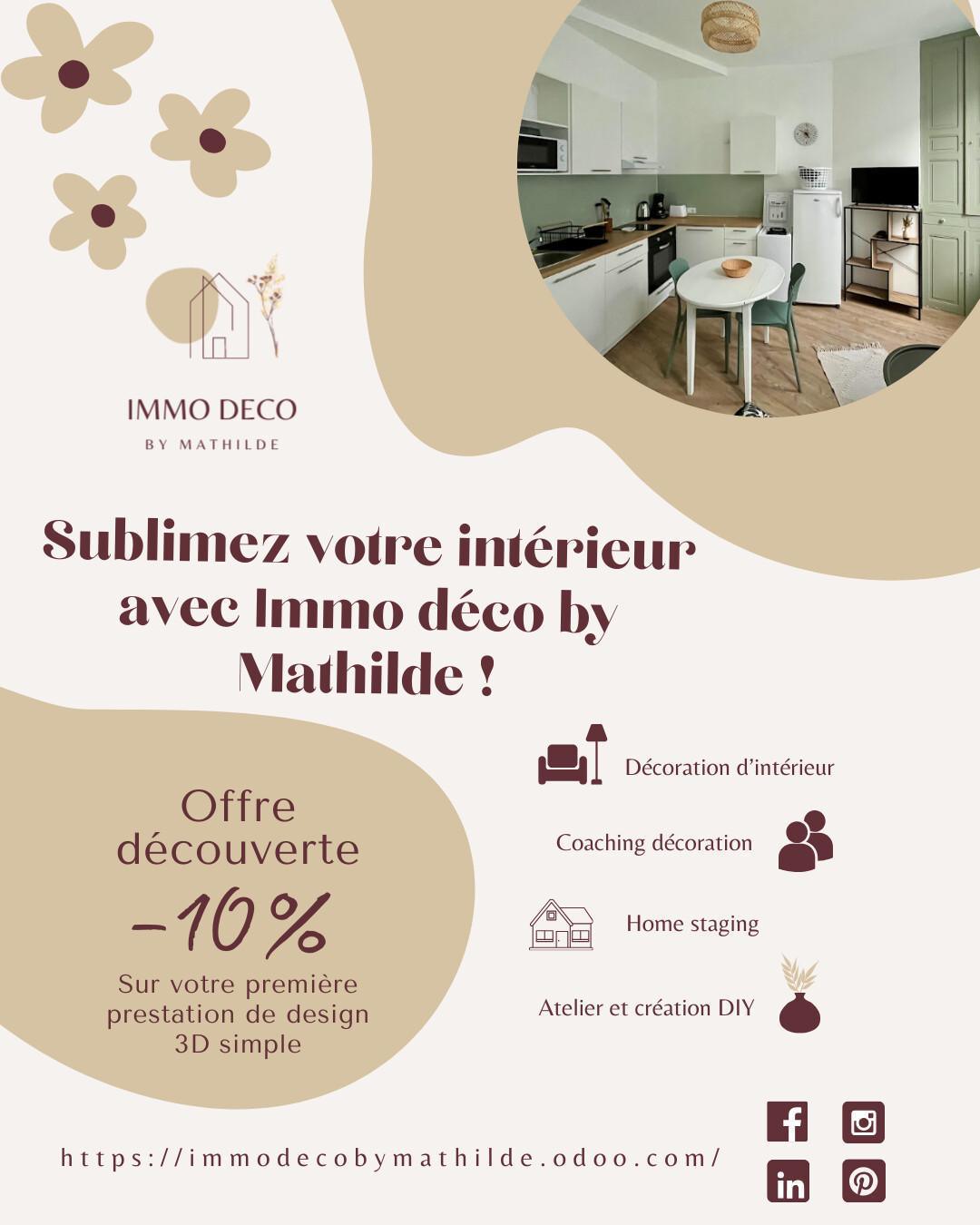 -10% sur votre première prestation de design 3D avec Immo déco by Mathilde
