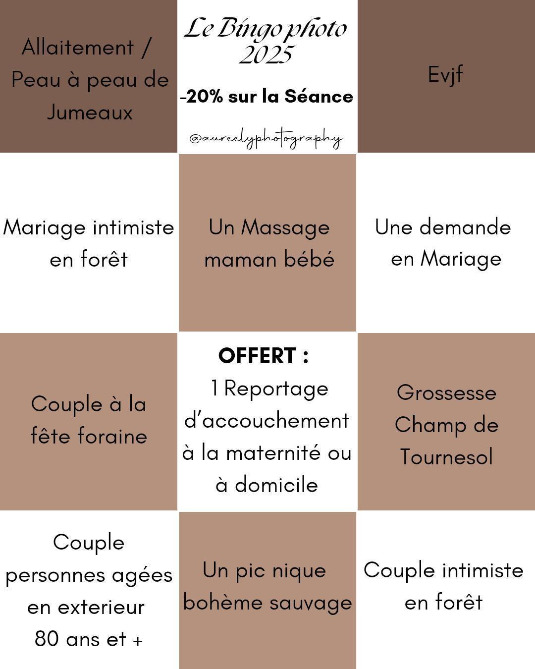 -20% grâce au Bingo 2025 chez Aureely Photography 📷