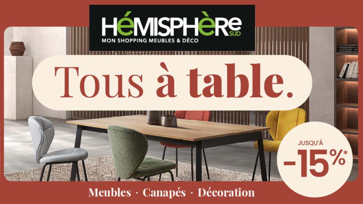 🪑 Opération Tous à Table : jusqu'à -15% chez Hémisphère Sud La Rochelle 