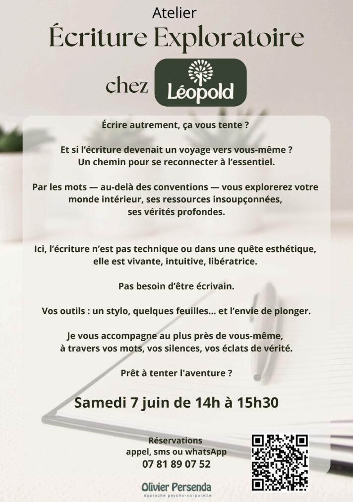 ✍️ Atelier d’Écriture Exploratoire – avec Olivier Persenda