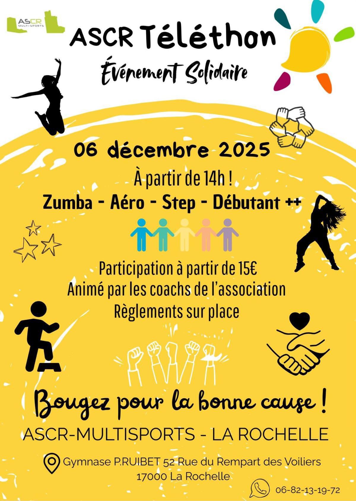 ASCR Téléthon – Après-midi sportif solidaire à La Rochelle ASCR Téléthon – Après-midi sportif solidaire à La Rochelle