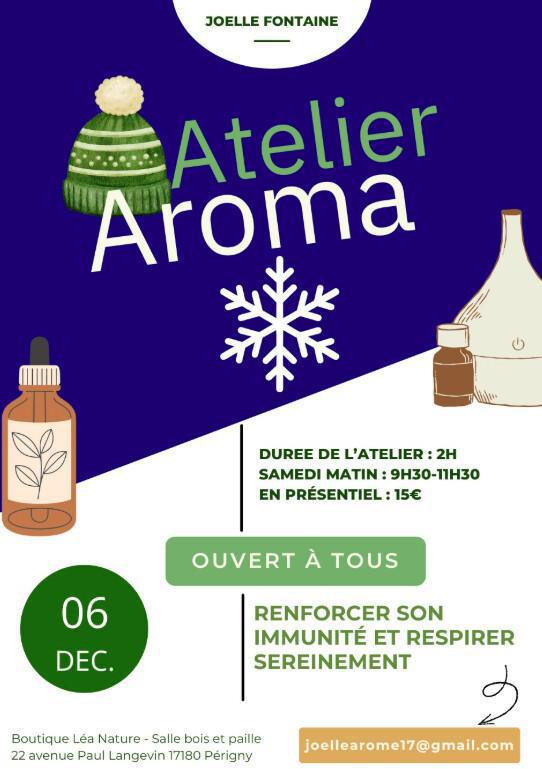 Atelier Aroma : renforcer son immunité et respirer sereinement Atelier Aroma : renforcer son immunité et respirer sereinement