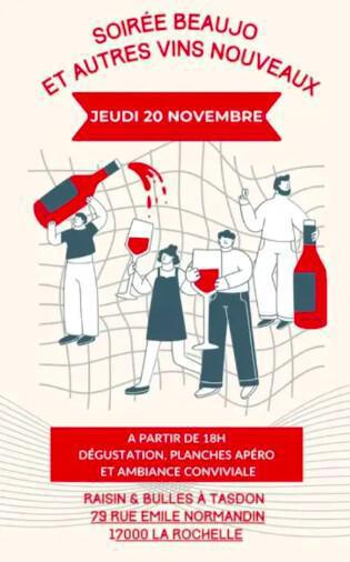Soirée Beaujolais & vins nouveaux à La Rochelle ce jeudi 20 novembre