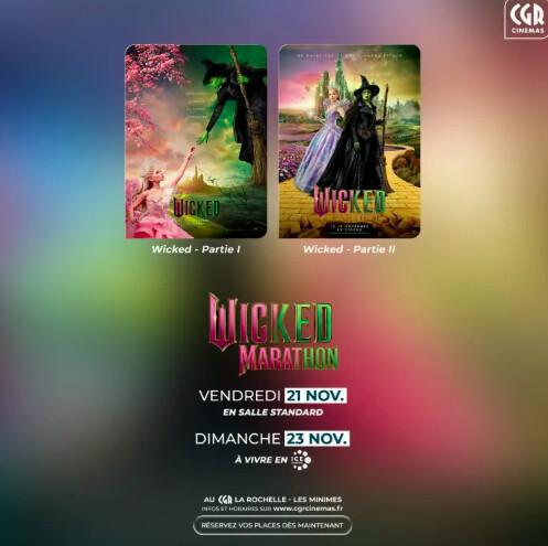 Le CGR Les Minimes propose un marathon Wicked les 21 et 23 novembre à La Rochelle
