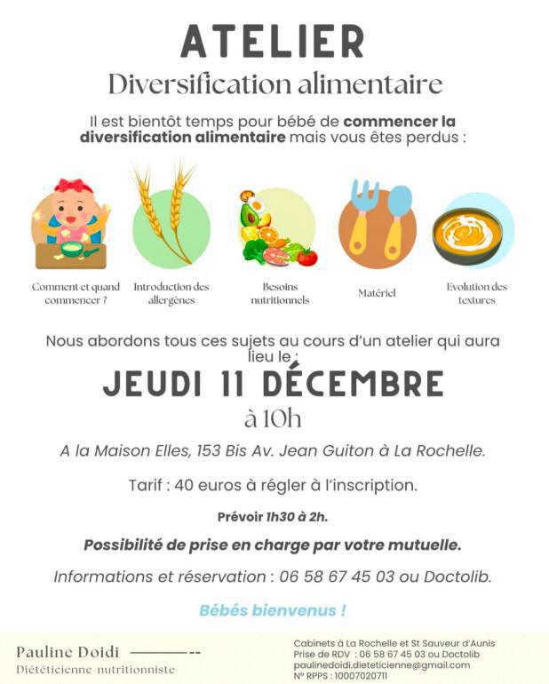 Atelier diversification alimentaire Atelier diversification alimentaire