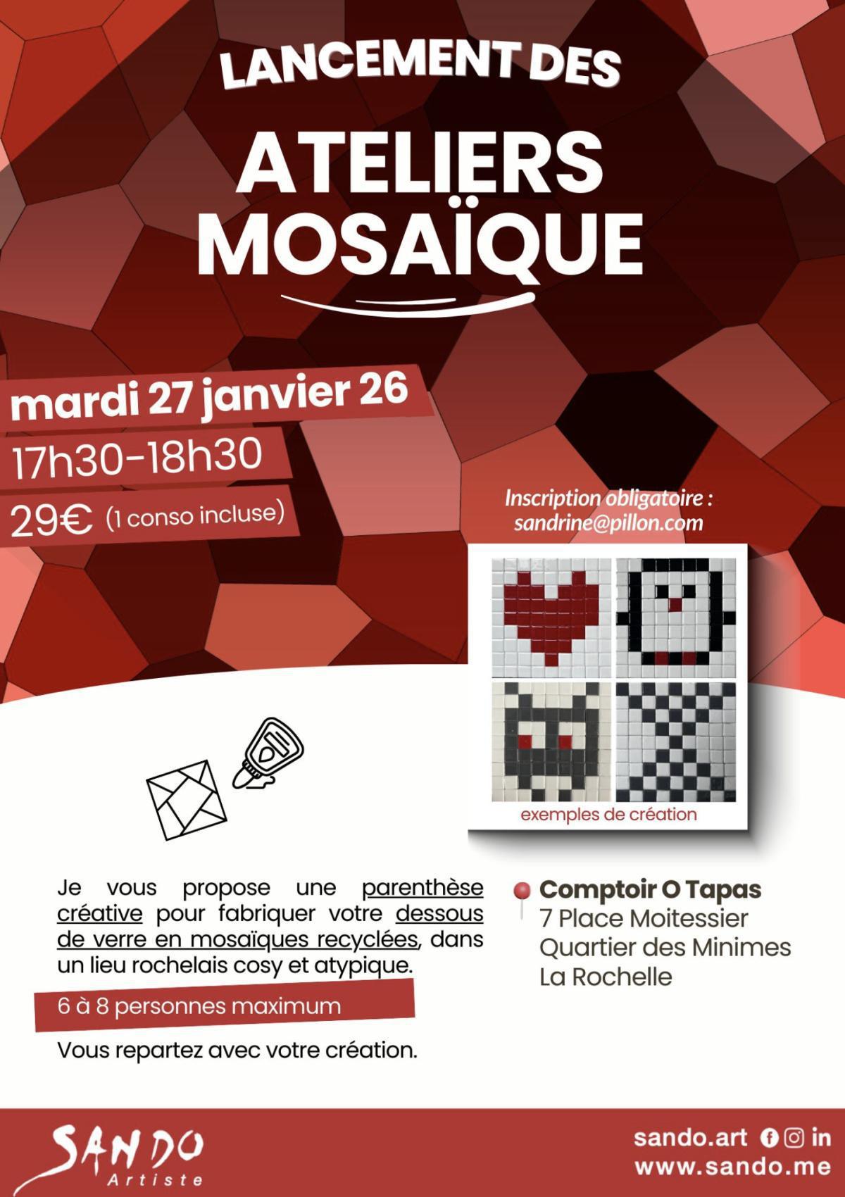 Atelier d'initiation à la mosaïque à Comptoir O Tapas